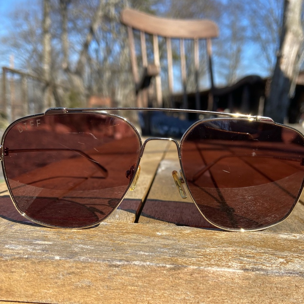 DIFF Gold Aviator Sunglasses specifically the Yellowstone Rip Wheeler model